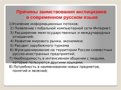 Взаимодействие русской речи с иными языками в современном мировом контексте