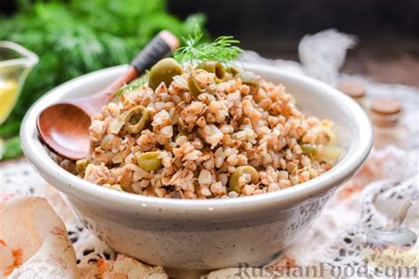 Гречка с кукурузой и оливками