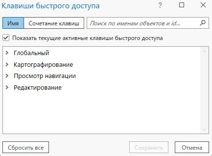 Использование клавиш быстрого доступа для возврата к исходному состоянию