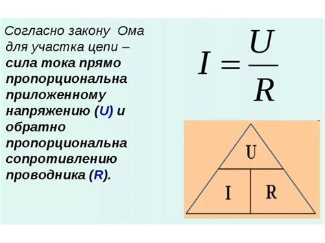 Использование формулы тока в законе Ома
