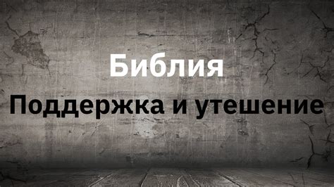 Моя поддержка и утешение