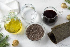 Необходимые компоненты для изготовления темной икры на основе чиа-семян