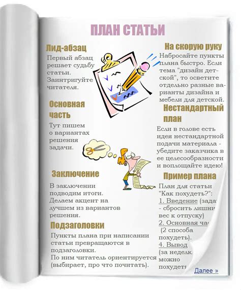 Описательный план статьи: