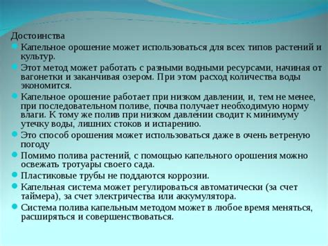 Оптимальная периодичность орошения для разнообразных типов растений