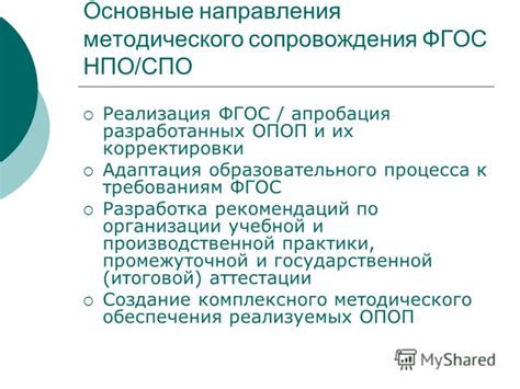 Основные направления ФГОС и методы их достижения