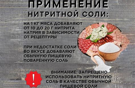 Основные применения нитритной соли