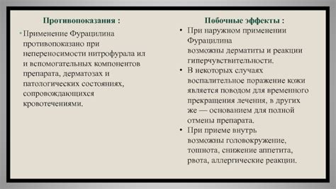 Побочные эффекты и противопоказания фурацилина