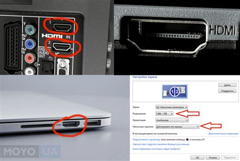 Подключение ноутбука к плазменному телевизору с использованием HDMI-кабеля