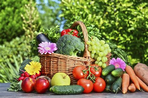 Рацион, богатый овощами и фруктами