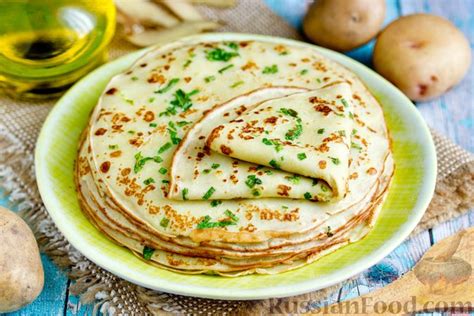 Рецепт: Картофельные блины с творогом и свежей зеленью