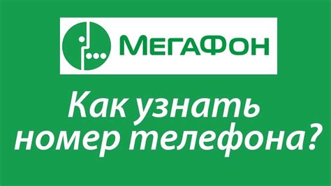 Способы определить свой контактный номер оператора Мегафон без исходящего звонка