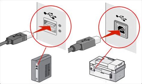Шаг 2: Присоединение принтера к компьютеру через порт USB