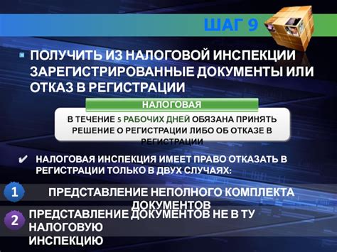 Шаг 4: Представление документов в налоговую инстанцию